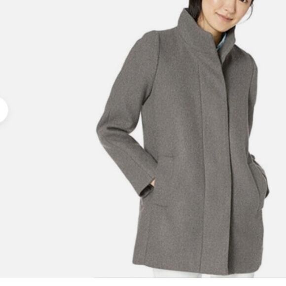 J. Crew Gray Wool Blend Zip Up Preppy Winter Coat 4 - Picture 3 of 7